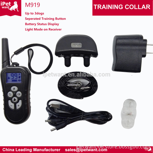 Market New 3DOGS 900MHZ 300Yard Waterproof and Rechargeable Pet Dog Training Collar with Electric Shock and Vibration